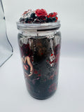 Twilight Lava Drip Acrylic Tumbler – Black & Red Gothic Drinks Cup with Rose Accents