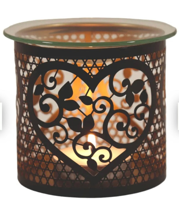 Heart black tealight wax melter