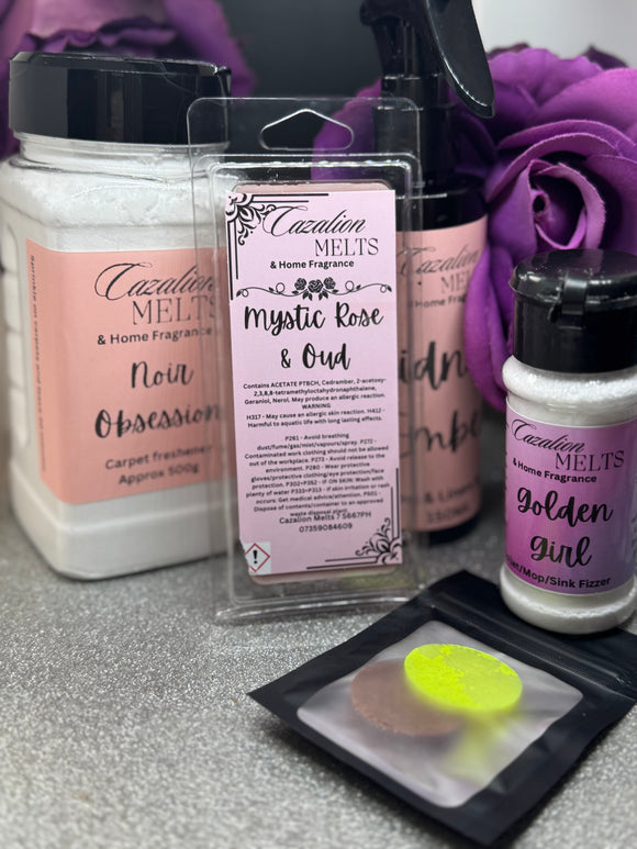 Ultimate Home Fragrance Bundle - Carpet Freshener - Wax Melt - Room Spray - Toilet Mop Sink Fizzer - Vacuum Disk