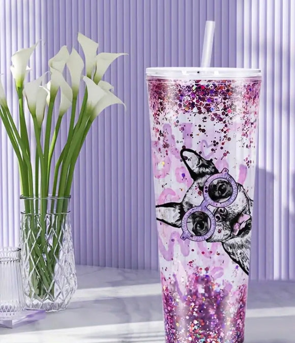 Custom 16oz & 24oz Snowglobe Tumbler – Personalised Glitter Cup | Made Live on TikTok | Unique Wrap Design