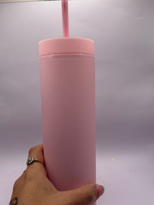 Matte Pastel Cold Cup with Straw – Reusable Iced Drink Tumbler
