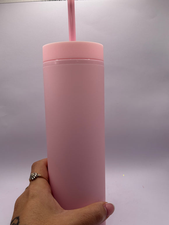 Matte Pastel Cold Cup with Straw – Reusable Iced Drink Tumbler