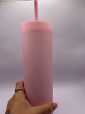 Matte Pastel Cold Cup with Straw – Reusable Iced Drink Tumbler