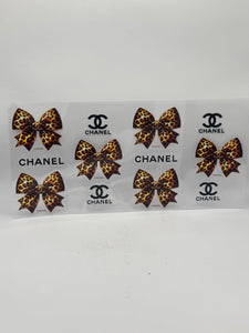 CC Leopard print bows UVDTF Wrap