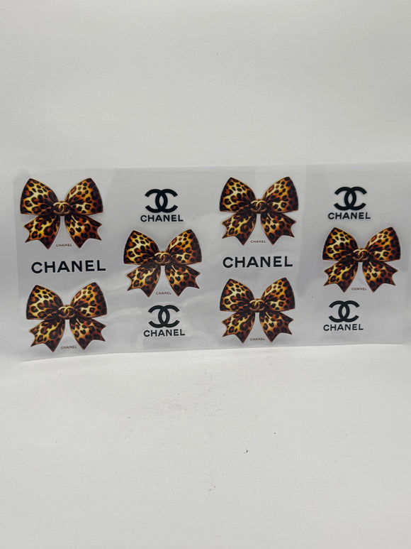 CC Leopard print bows UVDTF Wrap