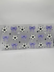 Purple Bow Football uvdtf wrap