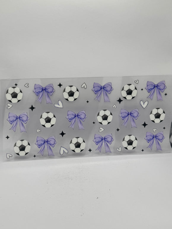 Purple Bow Football uvdtf wrap