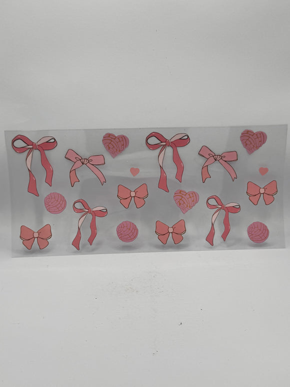 Pink Bows uv dtf wrap