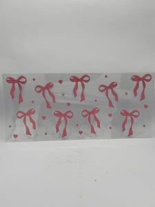 Pink bow and hearts uv dtf wrap
