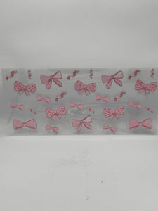Pink Bows Ribbons Uv dtf Wrap