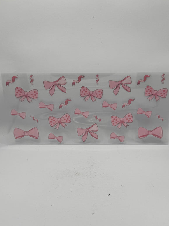 Pink Bows Ribbons Uv dtf Wrap