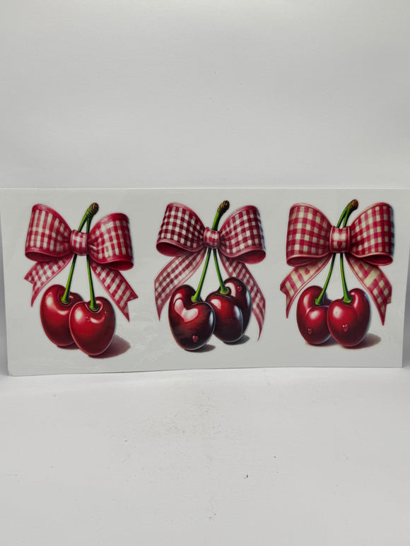 Large Red Cherry Bows Uvdtf Wrap