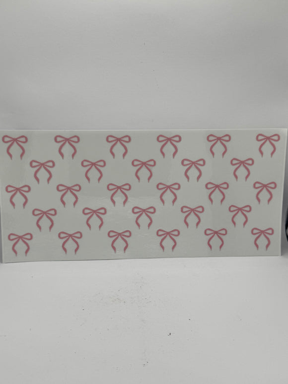 Pink bows uv dtf wrap