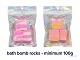 Handcrafted Bath Bomb Rocks – Vibrant Scented Bath Chunks (100g)