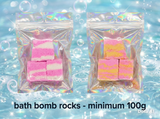 Handcrafted Bath Bomb Rocks – Vibrant Scented Bath Chunks (100g)